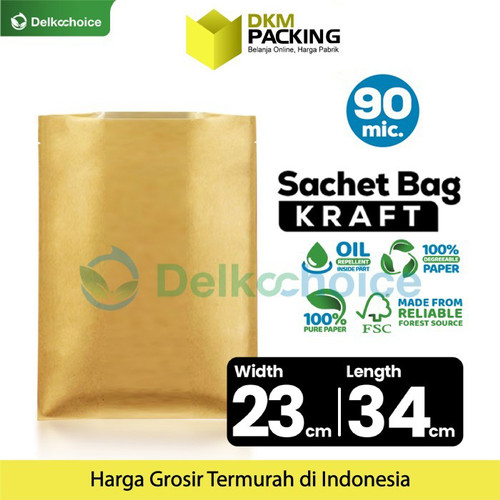 Kemasan Sachet Drip Bag Kraft Paper Saset FOOD GRADE DELKOCHOICE 23x34