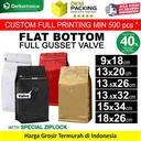 Coffee Bag Pouch FULL GUSSET VALVE Flat Bottom Kemasan Biji Bubuk Kopi