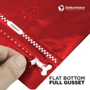 Kemasan Kopi FLAT BOTTOM FULL GUSSET VALVE RED Standing Pouch Coffee Bag Biji Bubuk Plastik Klip Ziplock DELKOCHOICE