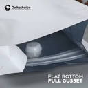 Kemasan Kopi FLAT BOTTOM FULL GUSSET VALVE WHITE Standing Pouch Coffee Bag Biji Bubuk Plastik Klip Ziplock DELKOCHOICE