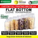 Flat Bottom Clear Bening Transparan Plastik Kemasan Makanan 18x26cm