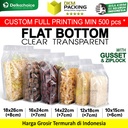 Flat Bottom Clear Bening Transparan Plastik Kemasan Makanan 16x24cm