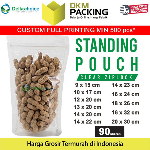 Standing Pouch Clear Ziplock Plastik Klip Bening 20x30cm DELKOCHOICE