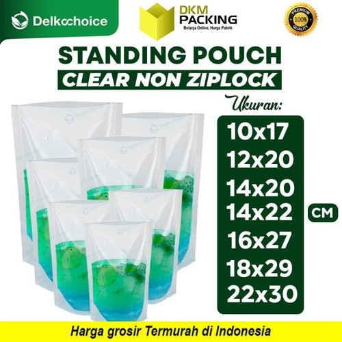 Kemasan Standing Pouch Nylon Clear NON Ziplock Plastik Cairan 10x17 cm