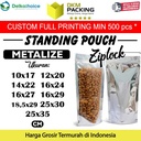 Standing Pouch 25x30cm Plastik Klip Ziplock Clear Metalize Alumunium