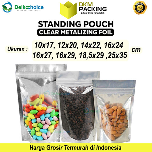 Standing Pouch 25x35cm TRANSMETZ ZIPLOCK ALU FOIL DELKOCHOICE TERMURAH