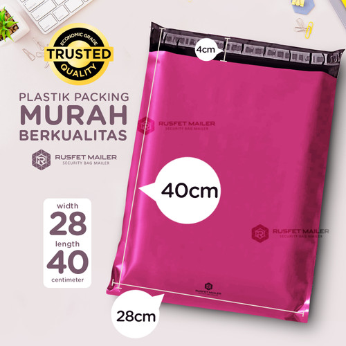 Plastik Polymailer Pack LOW COST Amplop Polimailer PINK Rusfet 28x40cm