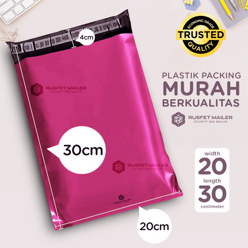 Plastik Polymailer Pack LOW COST Amplop Polimailer PINK Rusfet 20x30cm