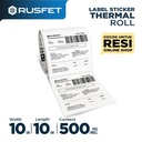 Label Sticker Thermal Paper Roll Resi OLSHOP 10x10cm RUSFET / DUS OJOL