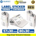 Sticker Label Thermal Paper CONTINUOUS ROLL Barcode Resi RUSFET 80mm