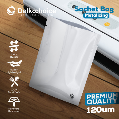 Sachet Bag PREMIUM FOOD GRADE Kemasan Metalizing Foil Delkochoice