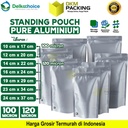 Standing Pouch PURE ALUMUNIUM FOIL Kemasan Ziplock Delkochoice 19x29cm