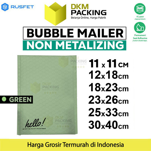 Amplop Bubble Mailer Bag Green RUSFET Bubblewrap Envelope Polybubble
