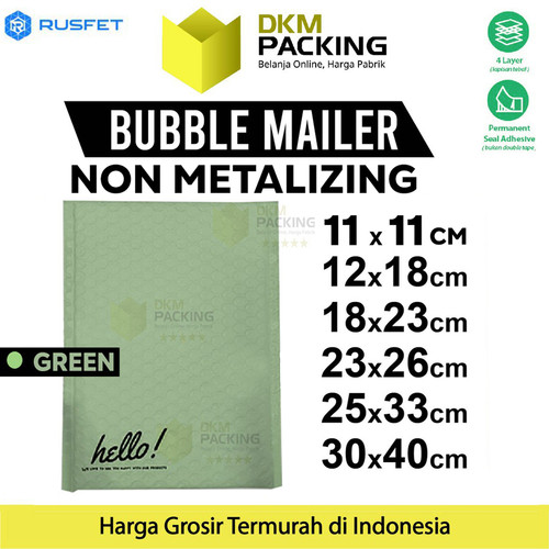 Amplop Bubble Mailer Bag Green Polybubble Bubblewrap Envelope RUSFET