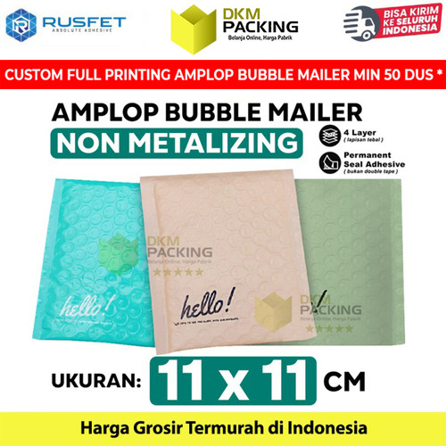 Amplop Bubble Mailer Bag 11x11cm Bubblewrap Polybubble Envelope RUSFET