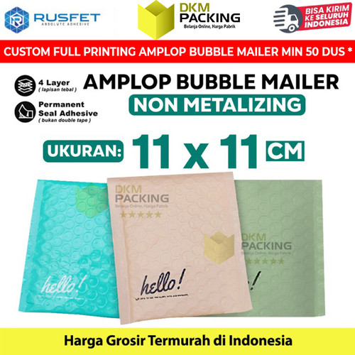 Amplop Bubble Mailer Bag 11x11cm Envelope Polybubble Bubblewrap RUSFET