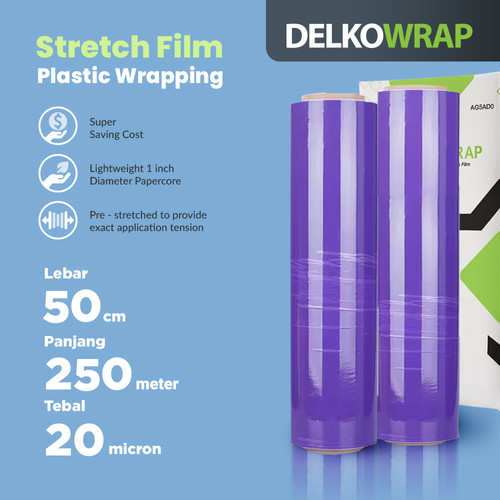 Plastik Wraping Stretch Film 50cm Wrapping Pembungkus DELKOWRAP SATUAN
