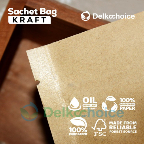 Kemasan Sachet Drip Bag Kraft Paper Saset FOOD GRADE DELKOCHOICE 23x34