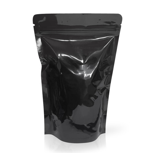 Standing Pouch CLEAR BLACK METALIZING Aluminium Foil Hitam Transparan Kombinasi Kemasan Makanan Ziplock DELKOCHOICE