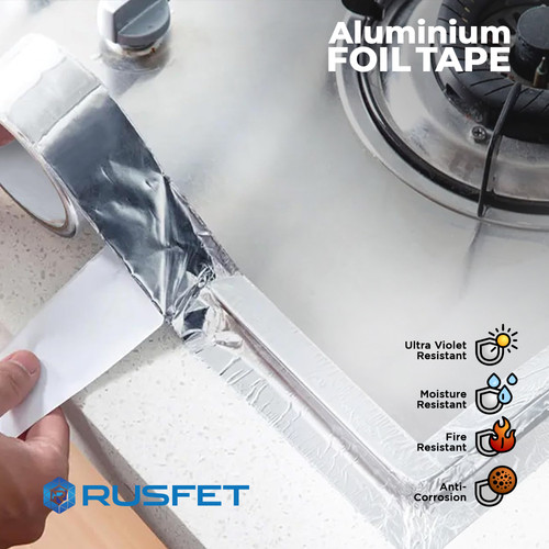Lakban Aluminium Foil Tape Isolasi Waterproof Tahan Panas RUSFET