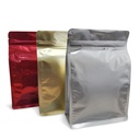 Flat Bottom Silver Plastik Klip Standing Pouch Ziplock Kemasan Makanan