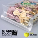 Plastik Kemasan Snack Flat Bottom Clear Bening Transparan Delkochoice