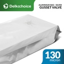 Alumunium Bag Gusset Valve Kantong Kemasan Bubuk 13.5X41cm Delkochoice