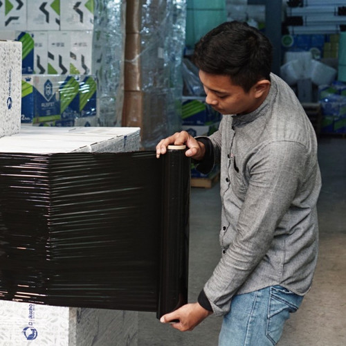 Plastik Wraping Stretch Film 40cm x 250m HITAM DELKOWRAP / SATUAN