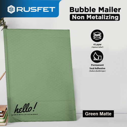 Amplop Bubble Mailer Bag Green Polybubble Bubblewrap Envelope RUSFET
