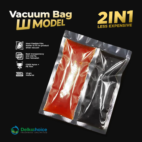 Plastik W SEAL 2in1 Vacuum Bag Kemasan Saus Sambal Kecap Saos Bumbu 10x12 DELKOCHOICE