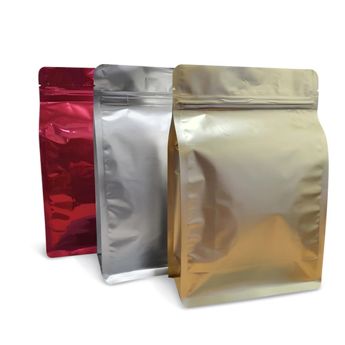 Flat Bottom Red Plastik Klip Standing Pouch Ziplock Kemasan Makanan