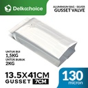 Alumunium Bag Gusset Valve Kantong Kemasan Bubuk 13.5X41cm Delkochoice