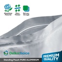 Standing Pouch PURE ALUMUNIUM FOIL Kemasan Ziplock Delkochoice 24x37cm
