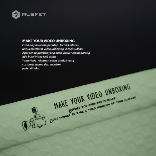 Amplop Bubble Mailer Bag Green RUSFET Bubblewrap Envelope Polybubble