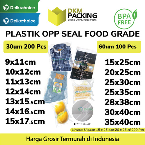 Plastik OPP SEAL LEM KUAT DELKOCHOICE Packing Garment Kemasan Makanan