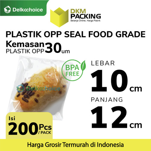 Plastik OPP SEAL LEM KUAT Kemasan Garment Makanan 10x12cm DELKOCHOICE