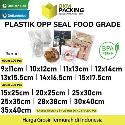 Plastik OPP SEAL LEM KUAT DELKOCHOICE Kemasan Packing Garment Makanan