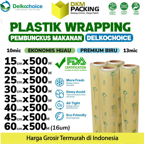 Plastik Cling Wrap JUMBO Wrapping Makanan FOOD GRADE FDA DELKOCHOICE