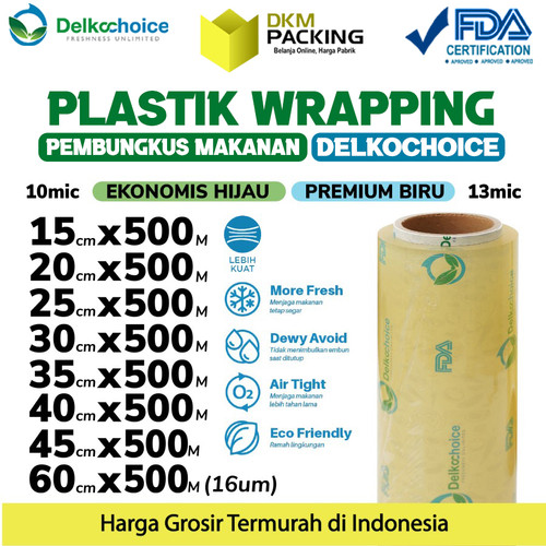 Plastik Cling Wrap JUMBO FOOD GRADE FDA Wrapping Makanan DELKOCHOICE