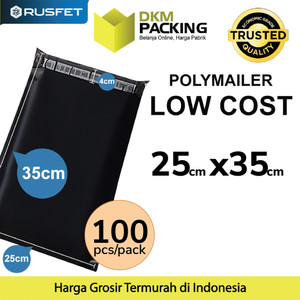 Plastik Polymailer PACK LOW COST Amplop Polimailer HITAM 25x35 RUSFET