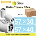 Kertas Thermal Printer Paper CORELESS Resi Barcode EDC POS 57x40mm DUS