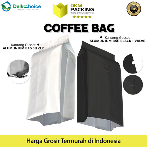 Kantong Alumunium Gusset Coffee Bag Kemasan Kopi Bubuk DELKOCHOICE
