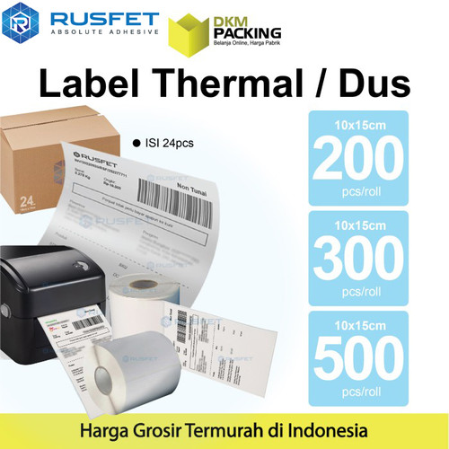 Label Thermal Sticker Kertas Printer Resi Stiker Barcode POS DUS