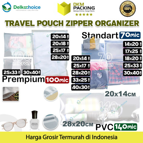 Traveling Pouch Bag Zipper Organizer Plastik Matte POLOS DELKOCHOICE