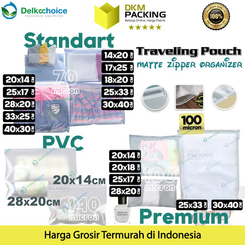 Travel Pouch Zipper Bag Organizer Plastik Matte POLOS DELKOCHOICE