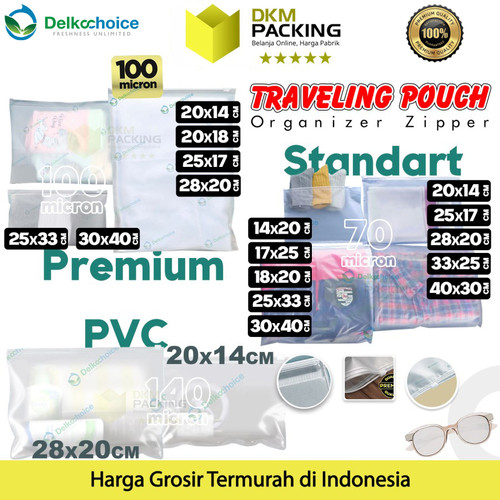 Traveling Zipper Organizer Bag Plastik Pouch Matte POLOS DELKOCHOICE