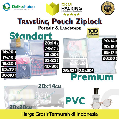 Traveling Pouch Plastik Matte Zipper Organizer Bag POLOS DELKOCHOICE