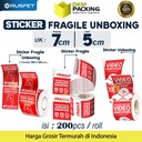 Sticker FRAGILE UNBOXING Stiker Cromo HANDLE WITH CARE 200PCS / PACK