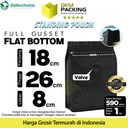 Coffee Bag Pouch FG Valve Kemasan Biji Bubuk Kopi Flat Bottom 18x26cm