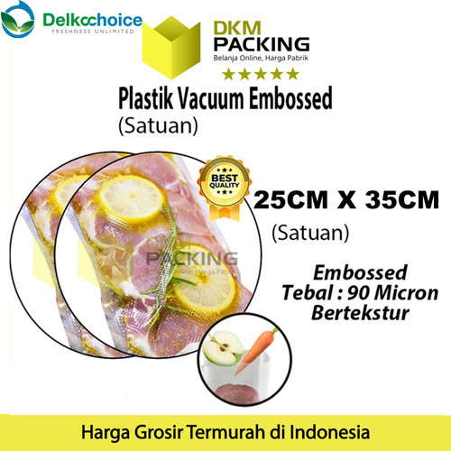 Plastik Vacuum Bag 25x35cm EMBOSS Sealer Makanan Bintik DELKOCHOICE